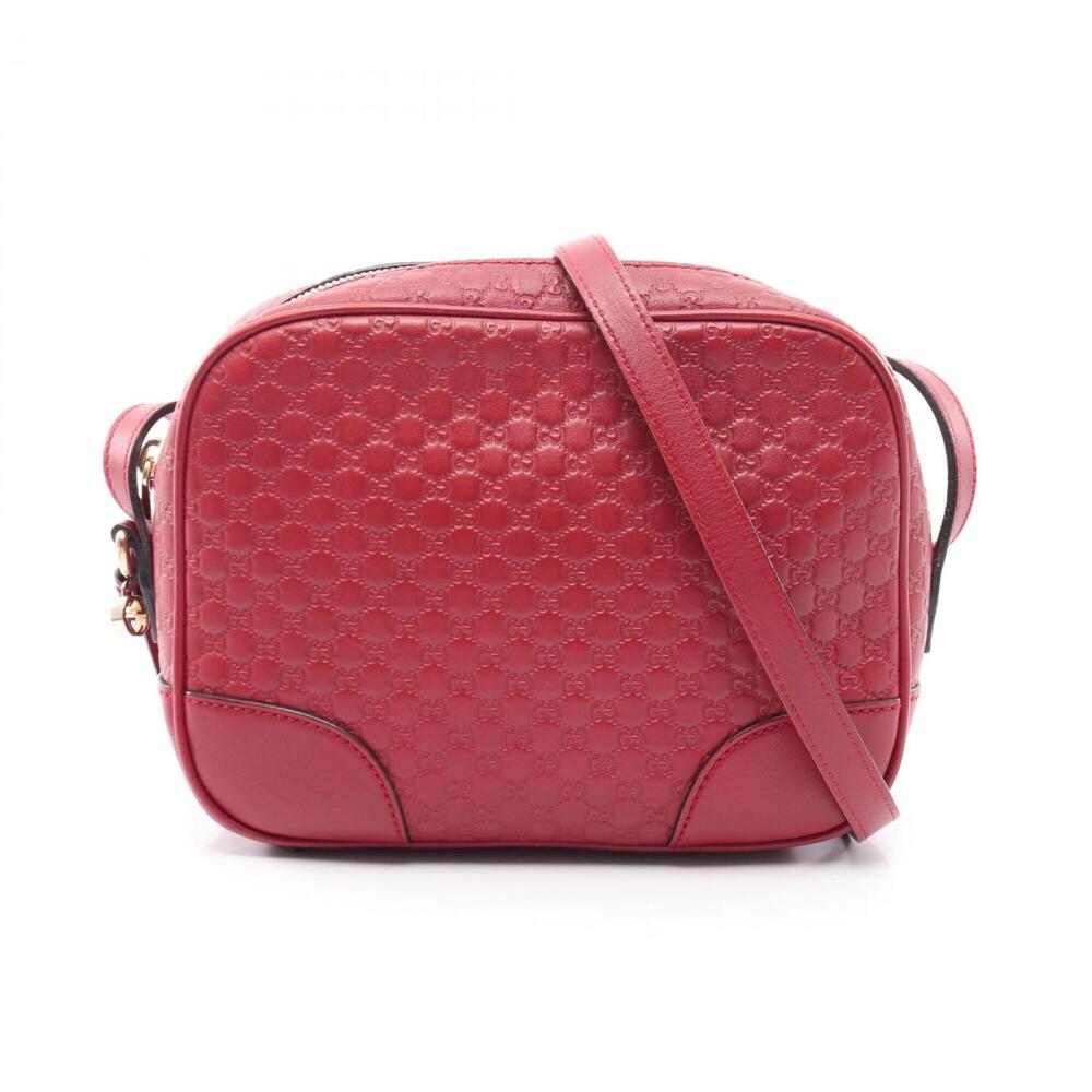 Gucci Bree Guccissima Shoulder Bag/Handbag, Leather, Women's, Red, 449413